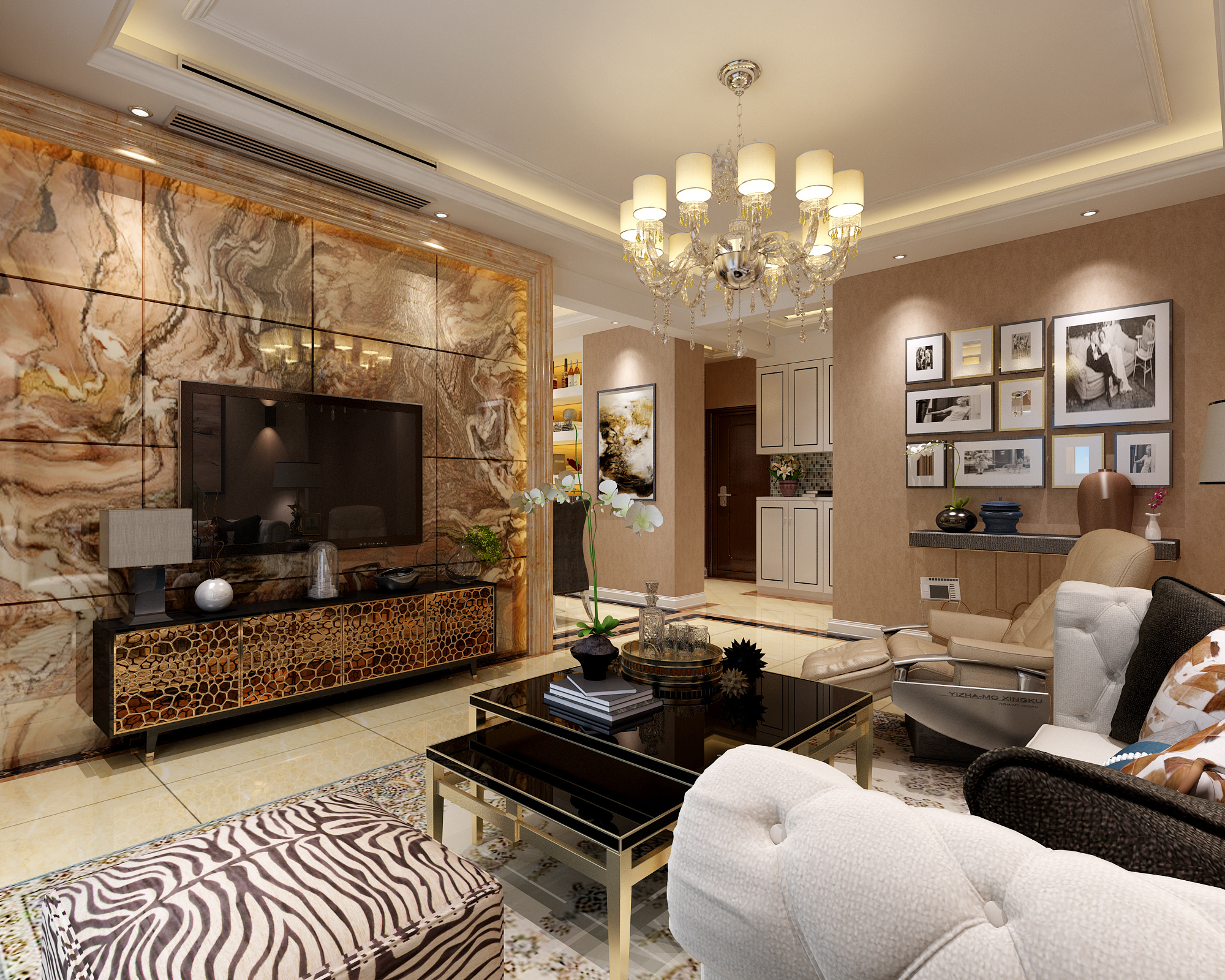 122平歐式風(fēng)格室內(nèi)裝修案例 典雅與舒適的完美融合